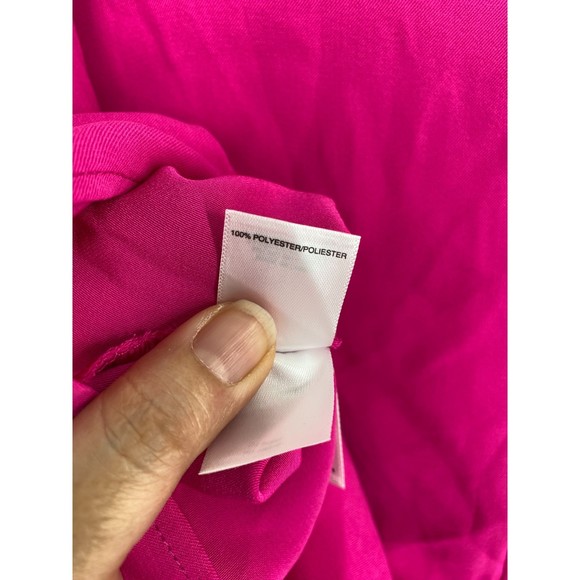 Rachel Roy NWT Rachel Kaylee Top Double V Neck Back Tie Long Sleeves Pink XS New - Picture 9 of 10